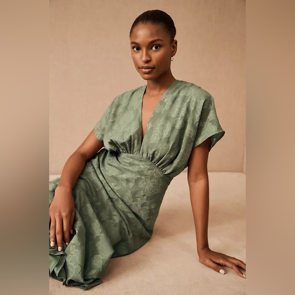Lindy Dress by Hutch in Green “Moss” BHLDN Bridesmaid dress